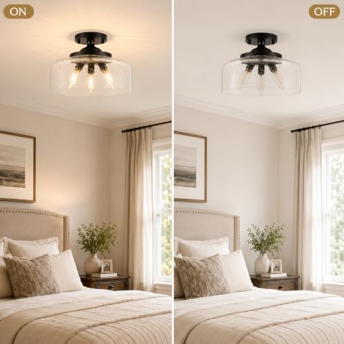 Black Semi Flush Mount Ceiling Light
