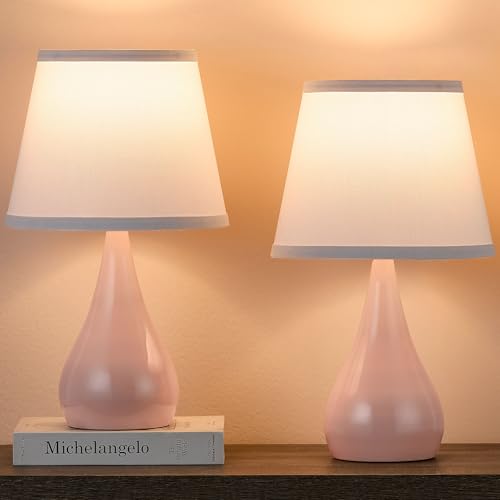 17.3'' Modern Touch Pink Table Lamp Set of 2 with 3 Way Dimmable (2 Count)