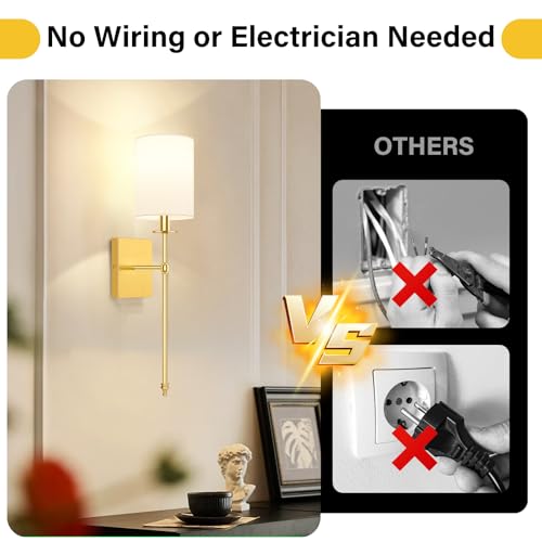 Battery Operated Wall Sconces Set of 2 (2 Count)