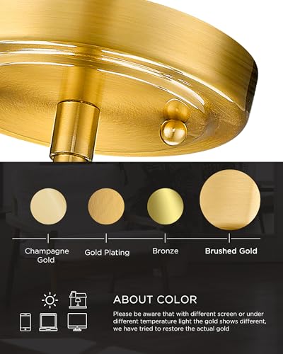 11" Gold Pendant Light Fixture
