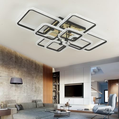 Black Square LED Ceiling Fixture