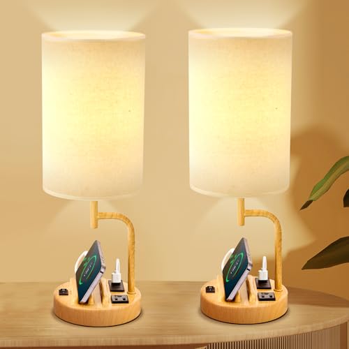 Table Lamp with 3 USB Charging Ports (2 Count)