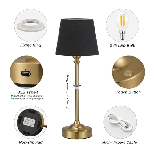 Cordless Table Lamps Rechargeable Set (2 Count)