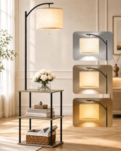 Floor Lamp with Table (Vintage Grey)