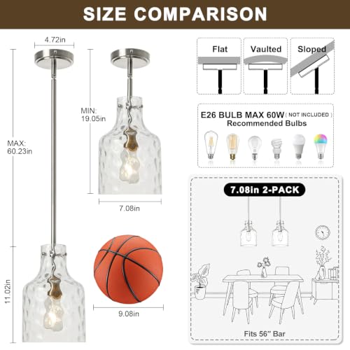 Modern Glass Pendant Lighting for Kitchen Island