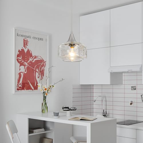 Brushed Nickel Pendant Light Adjustable Hanging Light for Kitchen Island