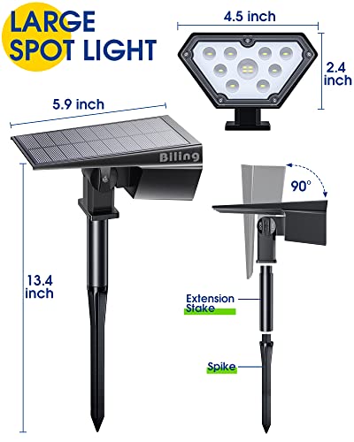 Solar Spot Lights Outdoor Bright 700 Lumen 3000K Warm White 6 Pack (6 Count)