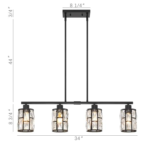 Crystal Pendant Light Fixture for Kitchen Island Dining Room
