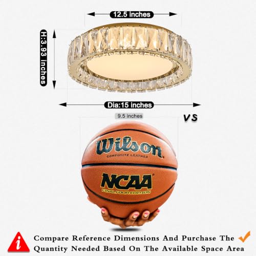 Dimmable Crystal Flush Mount Ceiling Light