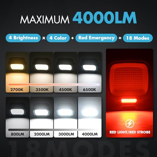 2Pack 6000mAh Rechargeable Work Light (2 Count)