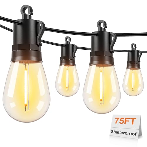 75FT LED Outdoor String Lights for Patio Decor