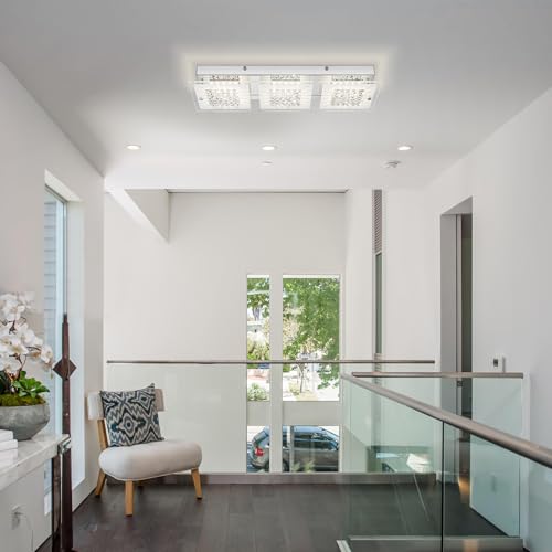 Crystal Ceiling Light Flush Mount Modern Rectangle Ceiling Light Fxiture