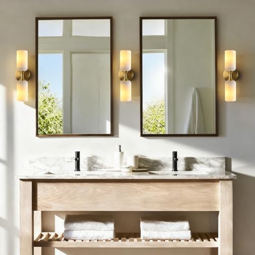 Natural Alabaster Wall Sconce Marble Wall Light Bathroom Vanity Sconce