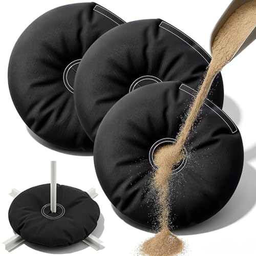 3 Pcs Sandbag Feather Flag Sand Weights Black Bag Umbrella Base (3 Count)