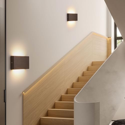 Wood Wall Sconce Indoor Wall Lights Hardwired 2 Pack Up and Down