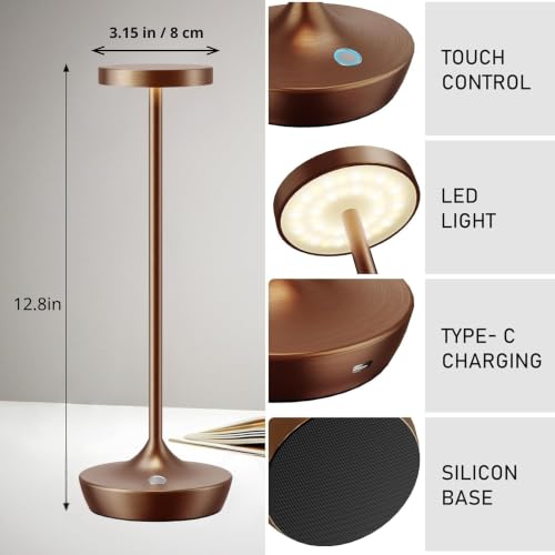 Brown Cordless Table Lamps (2 Count)