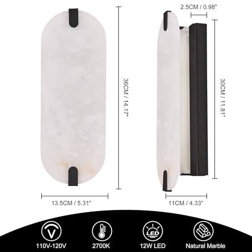 14.2 inch Alabaster Wall Sconces (2 Count)