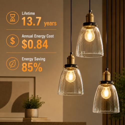 A19 Vintage Dimmable LED Light Bulbs (6 Count)