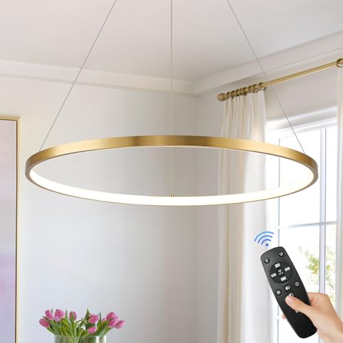 Brushed Gold LED Ring Chandelier 1