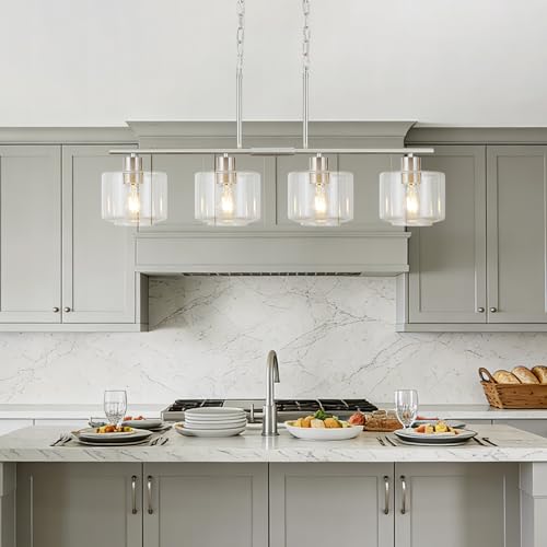 4 Light Brushed Nickel Kitchen Island Lighting