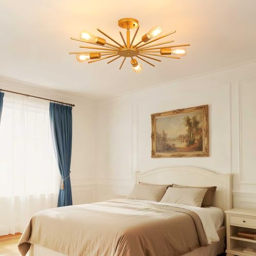 Gold Semi Flush Mount Ceiling Light