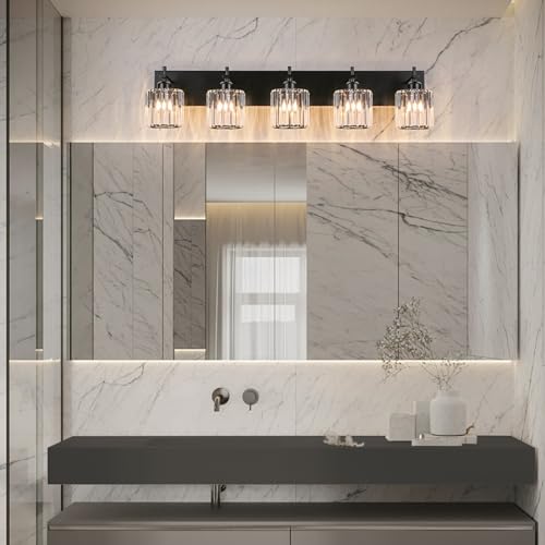 Black Crystal Bathroom Vanity Lights
