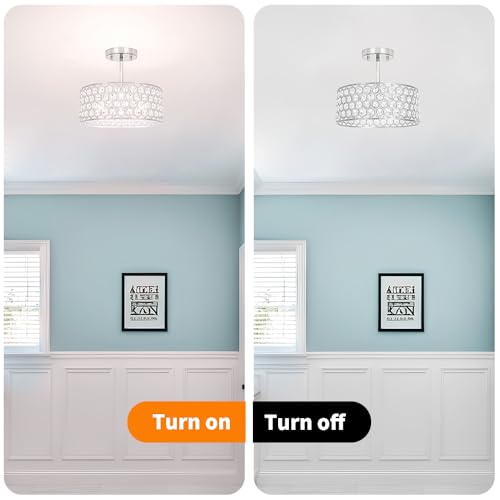 Chrome Crystal Ceiling Light Fixture