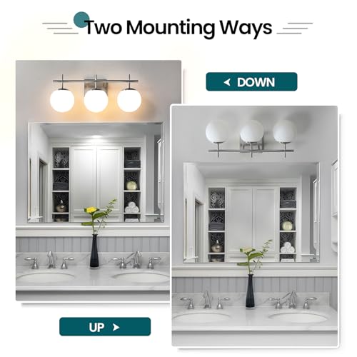 Bathroom Light Fixtures over Mirror (3 Count)