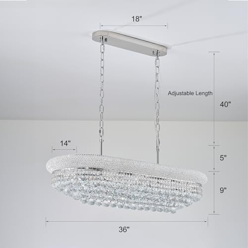 Rectangle Crystal Chandeliers for Dining Room