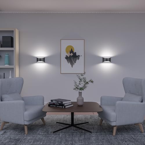 Black Modern LED Wall Sconce (6 Count)