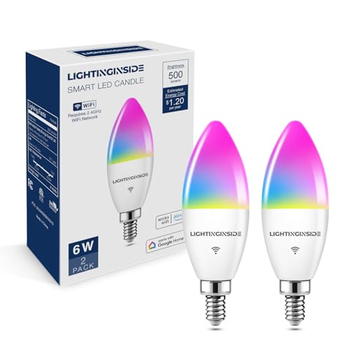 Smart E12 LED Bulbs 60W Work with Alexa (2 Count)