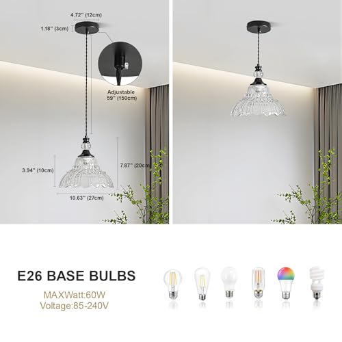 1 Piece Chandelier in Matte Black Finish with Flower (1-Light / Black)
