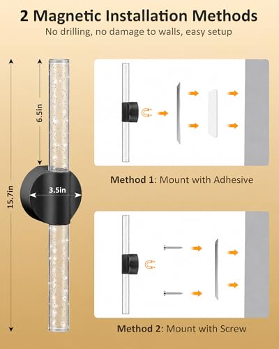 Black Rechargeable Wall Sconces Set of 2 (2 Count)