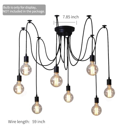8 Arm Spider Light Fixture Industrial DIY Chandelier Pendant Lamp