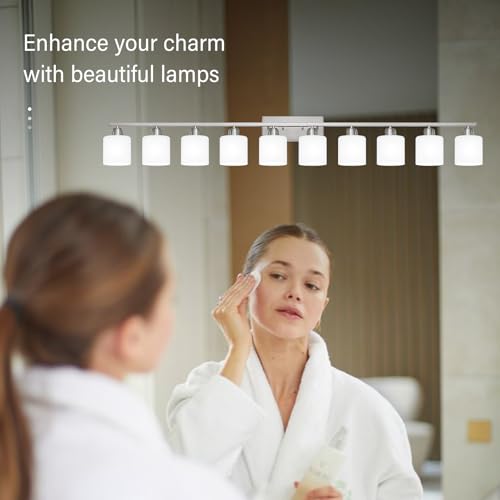 Brushed Nickel Bathroom Sink Lighting Fixtures for Giant Mirror