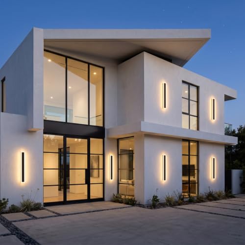 2 Pack 15.7 Inch Modern Outdoor LED Wall Lights (15.7in)