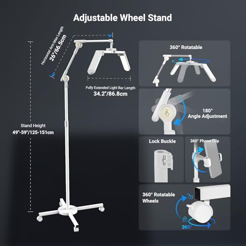 Basics 29" 40W LED Lash Light with Wheeled Stand