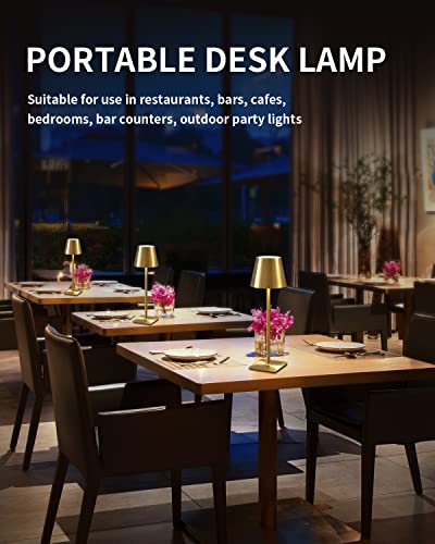 2 Pack Cordless Gold Table Lamps (2 Count)