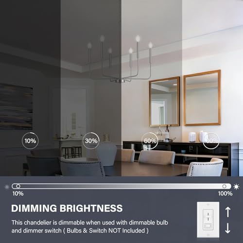 Modern Brushed Nickel Chandelier for Dining Room