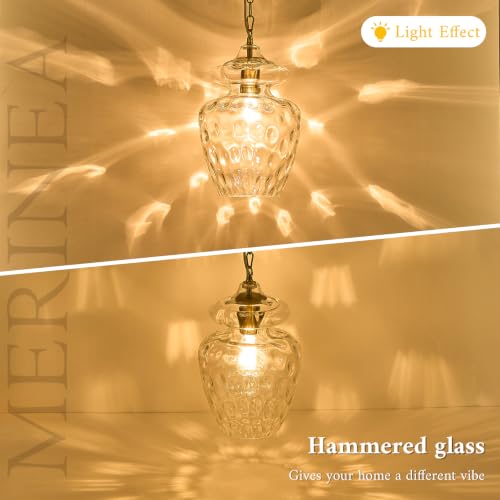 Farmhouse Gold Glass Pendant Light