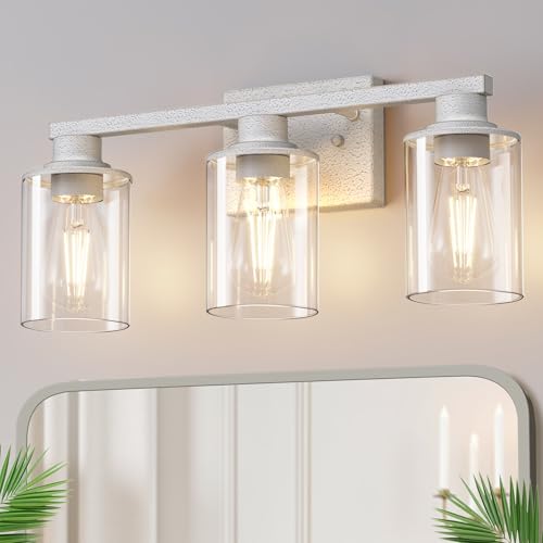 17 Inch 3 Light Vintage Ivory Bathroom Vanity Light
