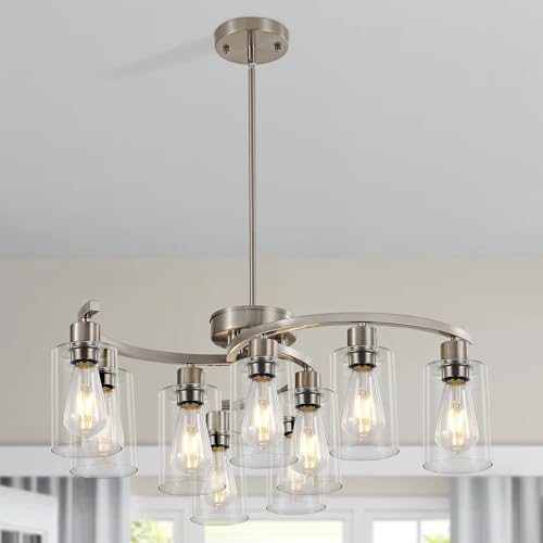9 Light Brushed Nickel Kitchen Light Fixtures (9 Count)