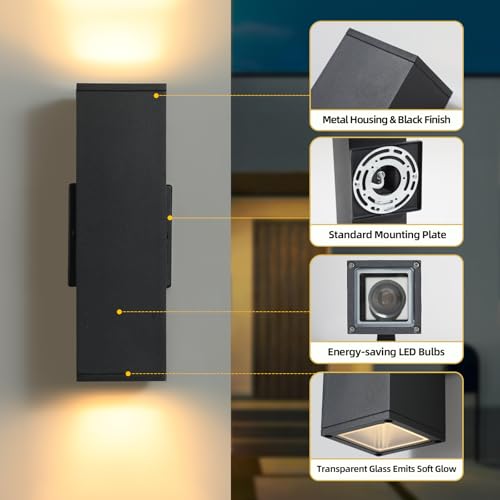 6 Pack LED Up Down Outdoor Sconce Lights (6 Count)