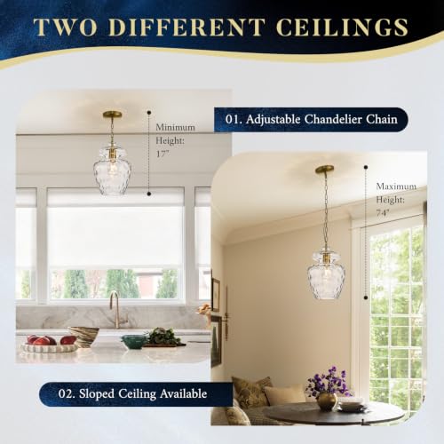 Farmhouse Gold Glass Pendant Light
