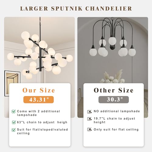 43"Black Sputnik Chandeliers