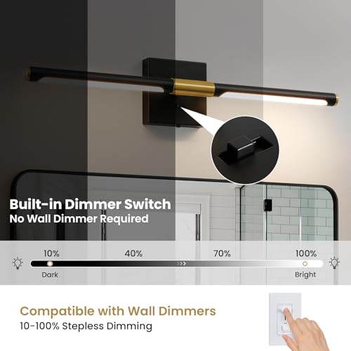 Black Gold Vanity Light for Bathroom