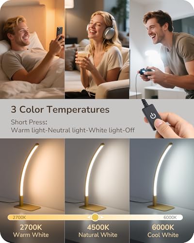 Curved LED Table Lamps for Living Room