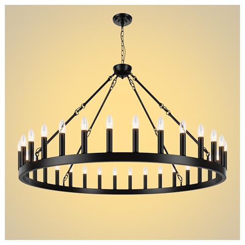 Black Wagon Wheel Chandelier