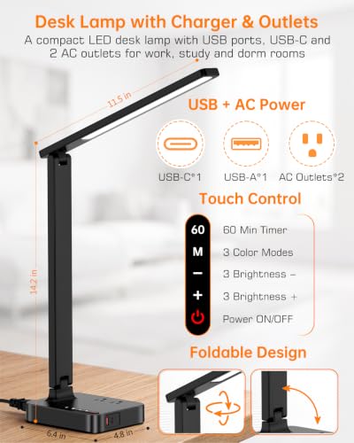 LED Desk Lamp for Dorm Office