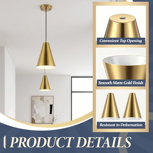 2 Pack Gold Cone Replacement Lamp Shades (2 Count)